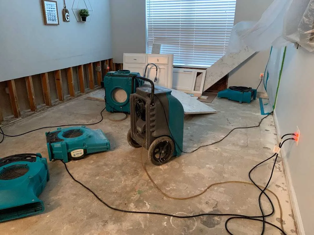 Dehumidifier in flood-cut room for Water Extraction & Removal in Citrus Heights